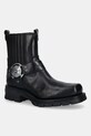 New Rock sztyblety skórzane Itali Negro, Motorcycle Negro płaski czarny M.7605.S1