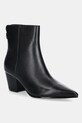Guess botki skórzane HALISA słupek czarny FLFHAL.LEA10.BLACK