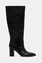 Δερμάτινες μπότες Guess PERINNA FLFPER.LEA11.BLACK μαύρο AW25