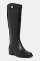 Guess kozaki skórzane ZORO płaski czarny FLFZOR.LEA11.BLACK