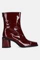 Kenzo botki skórzane Kimi Ankle Boots FF62BT120L69.22 bordowy AW25