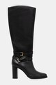 Lauren Ralph Lauren kozaki skórzane Cllns Tl Hl 802967777001.001 czarny AW25
