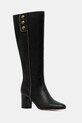 Lauren Ralph Lauren kozaki skórzane Kenndi Tl Hl słupek czarny 802980067001.001
