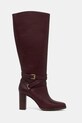 Δερμάτινες μπότες Lauren Ralph Lauren Cllns Tl Hl 802974386003.600 μπορντό AW25