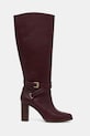 Kožne čizme Lauren Ralph Lauren Cllns Tl Hl 802974386003.600 bordo AW25