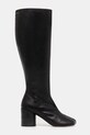 MM6 Maison Margiela kozaki skórzane S59WW0110.P5000.T8013 czarny AW25