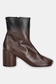 MM6 Maison Margiela botki skórzane S66WU0131.P7439.HB099 brązowy AW25