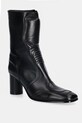 MM6 Maison Margiela botki skórzane słupek czarny S66WU0136.P3350.T8013