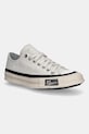 Visvim scarpe da ginnastica skagway pelle fiore grigio 325101001002