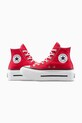 Πάνινα παπούτσια Converse Chuck Taylor All Star Lift Double Stack κόκκινο A15542C