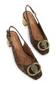 Kurt Geiger London czółenka zamszowe Chelsea Block Slingback 3415035289 brązowy AW25