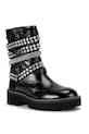 Kurt Geiger London botki skórzane Multi Strap Flat Boot 4994309419 czarny AW25