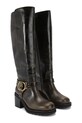 Kurt Geiger London kozaki skórzane Chelsea Mid Knee Biker 5028935189 brązowy AW25