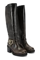 Kožené kozačky Kurt Geiger London Chelsea Mid Knee Biker 5028935189 hnědá AW25