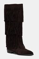 Steve Madden cizme din piele întoarsă Spur neizolat maro 11003916.003