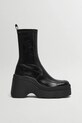 Miista cizme de piele Deandra peste 8 cm negru E8.4053