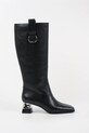 Karl Lagerfeld kozaki skórzane KAYLA słupek czarny KL35470.000
