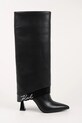 Karl Lagerfeld kozaki skórzane DEBUTANTE nieocieplane czarny KL32081.000
