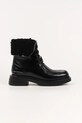 Karl Lagerfeld botki skórzane MACIE płaski czarny KL41255.100