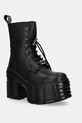 New Rock botki skórzane CRUST NEGRO, TOWER MAX słupek czarny M.TM001.C2