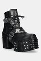 New Rock botki skórzane ITALI NEGRO BOX PLANE słupek czarny M.TM004.C3