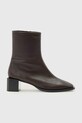AllSaints botki skórzane AVRIL BOOT słupek brązowy W096FC