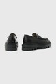 Obuwie AllSaints mokasyny skórzane BETH LTHR LOAFER W059FD czarny