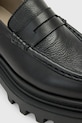 Kožené mokasíny AllSaints BETH LTHR LOAFER čierna W059FD