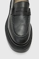 Kožené mokasíny AllSaints BETH LTHR LOAFER W059FD čierna