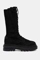 Μπότες nubuck AllSaints JAY BOOT W062FD μαύρο AW25