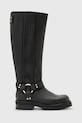 AllSaints ghete de piele MADDIE HIGH BOOT neizolat negru W185FB