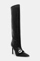 Kožené kozačky Coperni Belt Boot nezateplené černá COPSH86F6058