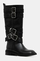 Andersson Bell kozaki skórzane Layered Strap Boots nieocieplane czarny aaa483w