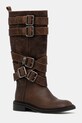 Andersson Bell leather boots Layered Strap Boots grain leather brown aaa484w