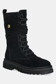 Twinset botki zamszowe płaski czarny 252TGT050.00006