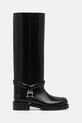 Usnjeni elegantni škornji Pollini PA26154G0NPC0000 črna AW25