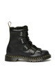 Dr. Martens workery skórzane 1460 LTT Fur Lined platforma czarny DM31876001