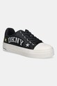 Δερμάτινα ελαφριά παπούτσια Dkny York Star συνθετικό μαύρο K4588454.BLK