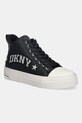 Δερμάτινα ελαφριά παπούτσια Dkny Yaser Star συνθετικό μαύρο K4597935.BLK