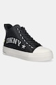 Kožené tenisky Dkny Yaser Star usňová koža čierna K4597935.BLK