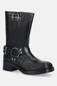 Δερμάτινες μπότες Steve Madden Blessing φλατ μαύρο 11003172.017