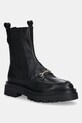 Δερμάτινες μπότες τσέλσι Steve Madden Kasey υφασμάτινο μαύρο 11004947.017