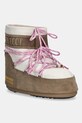 Moon Boot śniegowce zamszowe MB X GIR ICON LOW SUEDE BEADS ocieplane beżowy 80D1409730.BL43