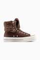 Converse teniși Chuck Taylor All Star Star Fold Over Lift platformă maro A15230C