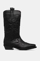 Westernové boty GANNI Mid Shaft Embroidered Western Boot S3110 černá AW25