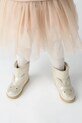 Donsje buty zimowe skórzane dziecięce Xelly Boots Bunny brak zapięcia srebrny 2031701.29.33