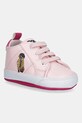 Polo Ralph Lauren buty niemowlęce QUILTON BEAR GORE HI LAYETTE imitacja skóry licowej różowy RL03477680