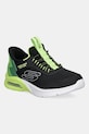 Detské tenisky Skechers MICROSPEC MAX - BRISK-STRIPE imitácia kože čierna 403890L