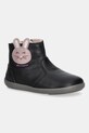 Garvalin buty zimowe skórzane dziecięce na zamek czarny 251301.19.23