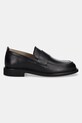 Usnjeni mokasini Calvin Klein SQ RUBBER LOAFER HM0HM01901 črna AW25